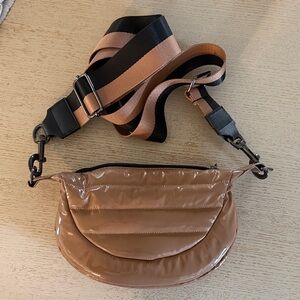 THINK ROYLN Glossy Brown Crossbody Bag